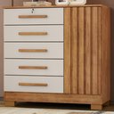 Ver imagem 2 de Comoda 5 Gavetas 1 Porta 99 cm Mary Cedro Areia Rudk