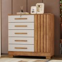 Ver imagem 6 de Comoda 5 Gavetas 1 Porta 99 cm Mary Cedro Areia Rudk