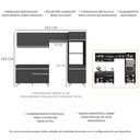 Ver imagem 4 de Armário de Cozinha Compacta 4 peças MP3693.898 Veneza Multimóveis Preto