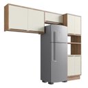 Ver imagem 3 de Cozinha Modulada 3 Peças 7 Portas 1 Nicho para Forno Viena Bege/Louro Freijó/Argila