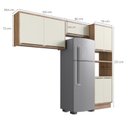 Ver imagem 4 de Cozinha Modulada 3 Peças 7 Portas 1 Nicho para Forno Viena Bege/Louro Freijó/Argila