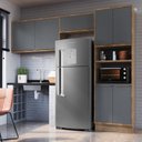 Ver imagem 1 de Cozinha Compacta Modulada 3 Peças com Torre Quente e 2 Armários Aéreos 100% MDF Viena Louro Freijó/C