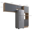 Ver imagem 4 de Cozinha Compacta Modulada 3 Peças com Torre Quente e 2 Armários Aéreos 100% MDF Viena Louro Freijó/C