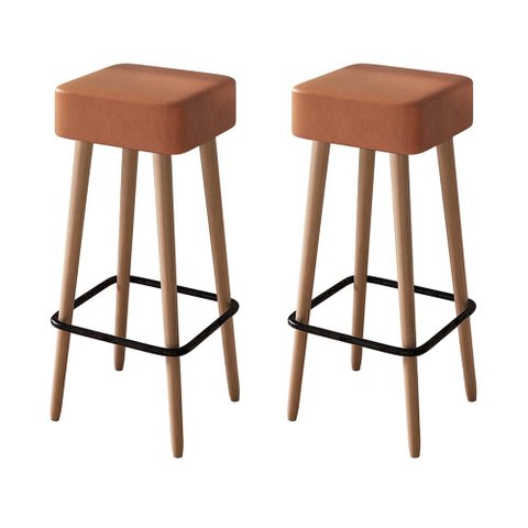 Kit 2 Banquetas Dubai 70cm Couríssimo Amarula - Salaone