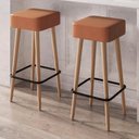 Ver imagem 2 de Kit 2 Banquetas Dubai 70cm Couríssimo Amarula - Salaone