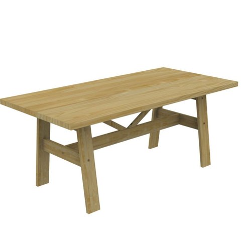 Mesa de Jantar 6 Lugares Madeira Maciça Farm Artemobili Marrom/Carvalho