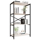 Ver imagem 1 de Estante Livreiro Steel 90cm Estilo Industrial com Pés em Aço Preto/off White