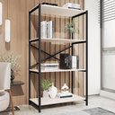 Ver imagem 2 de Estante Livreiro Steel 90cm Estilo Industrial com Pés em Aço Preto/off White