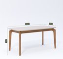Ver imagem 3 de Mesa de Jantar Ficus 160x80cm Madeira Tauari e Vidro Temperado Off White