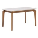 Ver imagem 1 de Mesa para Sala de Jantar Ficus 160cm Tampo em Vidro Madeira/off White