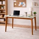 Ver imagem 2 de Mesa para Sala de Jantar Ficus 160cm Tampo em Vidro Madeira/off White