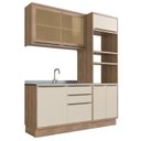 Ver imagem 3 de Cozinha Compacta Modulada 3 Peças 6 Portas 3 Gavetas com Divisor de Talheres 2 Nichos para Forno Vie