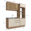 Ver imagem 4 de Cozinha Compacta Modulada 3 Peças 6 Portas 3 Gavetas com Divisor de Talheres 2 Nichos para Forno Vie