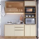 Ver imagem 1 de Cozinha Compacta Modulada 3 Peças 6 Portas 3 Gavetas com Divisor de Talheres 2 Nichos para Forno Vie