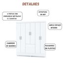 Ver imagem 3 de Guarda Roupa Solteiro Ideal Plus 6 Portas Branco Camarim Flex Vr