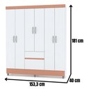 Ver imagem 2 de Guarda Roupa Solteiro Ideal Plus 6 Portas Branco Camarim Flex Vr