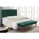 Ver imagem 3 de Cabeceira Cama Box Queen 160cm e Recamier Gênova Veludo Verde S04 - D'Rossi