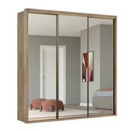 Guarda Roupa Casal 3 Portas Espelho Mdf Qualitá Belmax:carvalho - 3
