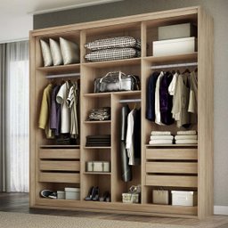 Guarda Roupa Casal 3 Portas Espelho Mdf Qualitá Belmax:carvalho - 2