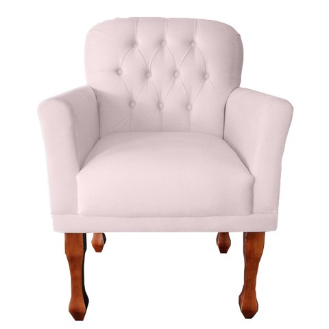 Poltrona Stephany para Salão de Beleza e Barbearia - Suede - Sv Decor:rosa Bebe