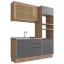 Ver imagem 3 de Cozinha Compacta Modulada 3 Peças 6 Portas 3 Gavetas com Divisor de Talheres 2 Nichos para Forno Vie