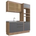 Ver imagem 3 de Cozinha Compacta 3 Peças 6 Portas 3 Gavetas com Divisor de Talheres 2 Nichos para Forno Viena