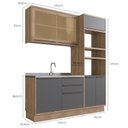 Ver imagem 4 de Cozinha Compacta Modulada 3 Peças 6 Portas 3 Gavetas com Divisor de Talheres 2 Nichos para Forno Vie