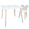Kit Mesa e Cadeira Infantil Borboletinha em Mdf - Cinza - 1