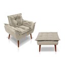 Ver imagem 1 de Kit C- 01 Poltrona Opala + 01 Puff Opala Elegante Suede Bege