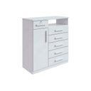 Ver imagem 1 de Cômoda Casal Da Vinci New c/ 1 Porta 1 Nicho e 6 Gavetas Branco - Lopas