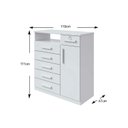 Ver imagem 2 de Cômoda Casal Da Vinci New c/ 1 Porta 1 Nicho e 6 Gavetas Branco - Lopas
