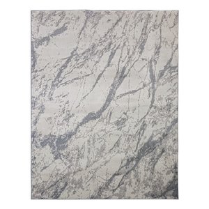 Tapete Sala 200x300 Marmorizado Cinza Gelo Marfim 2,00x3,00