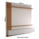 Ver imagem 4 de Painel para Tv até 65 Polegadas Christiania 2 Portas 2 Prateleiras Off White Matte/freijó - Panorama