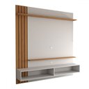Ver imagem 2 de Painel para Tv até 65 Polegadas Christiania 2 Portas 2 Prateleiras Off White Matte/freijó - Panorama