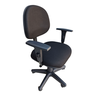 Cadeira de Escritório Executiva Anatômica, Base Giratória, Braços Reguláveis, Tecido Jserrano Preto - 6