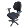 Cadeira de Escritório Executiva Anatômica, Base Giratória, Braços Reguláveis, Tecido Jserrano Preto - 7