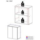 Ver imagem 4 de Gabinete Banheiro 2 Portas Suspenso 63cm Multimóveis V5007 Preto