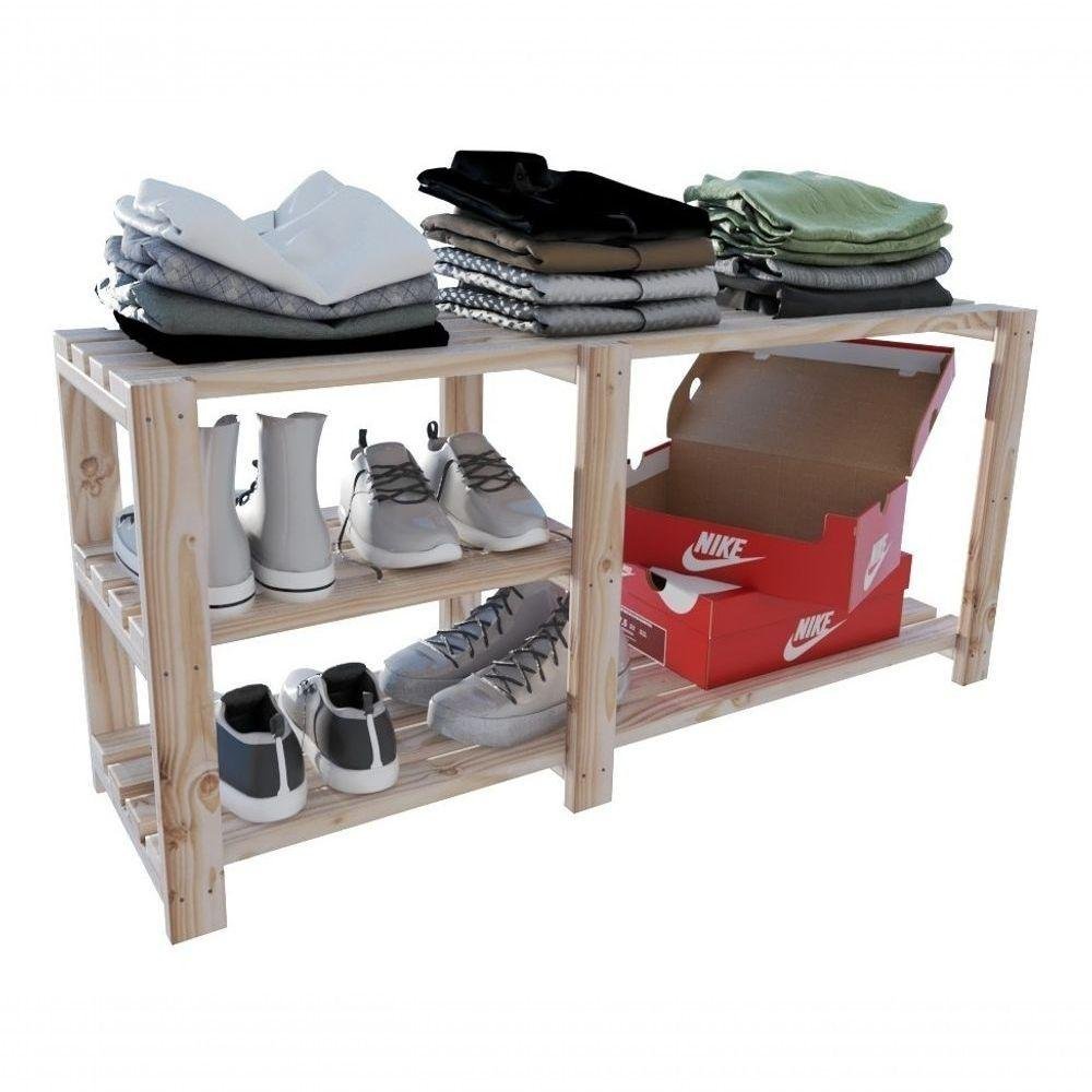 Rack De Madeira Design Especial 110x50cm 100% Pinus Para Sala - 6