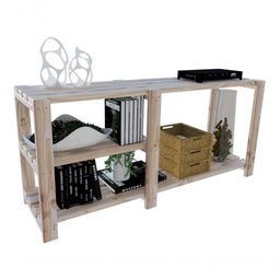 Rack De Madeira Design Especial 110x50cm 100% Pinus Para Sala - 3