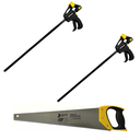 Ver imagem 1 de Kit 2 Grampos Sargento Aperto Rápido 18" Pol 450mm+1 Serrote Profissional 20" Fertak