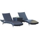 Ver imagem 5 de 2 Espreguiçadeiras Bona e Mesa Grécia C- Chaise - Trama Tabaco