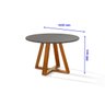 Mesa de Jantar Bela Redonda Base de Madeira Tampo MDF/Vidro - 2