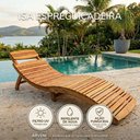 Ver imagem 7 de Espreguiçadeira Isa em Madeira Maciça para Área de Piscina e Jardim – Arveni – Castanho Claro