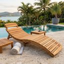 Ver imagem 3 de Espreguiçadeira Isa em Madeira Maciça para Área de Piscina e Jardim – Arveni – Castanho Claro