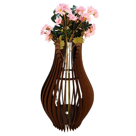 Vaso de Chão Decorativo Grande Andromeda Mdf:preto/85x30cm