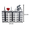 Quadro Expositor de Medalhas Bike - Porta Medalhas de MDF Preto com Coração Vermelho para 30 Medalha - 2