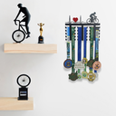 Ver imagem 4 de Quadro Expositor de Medalhas Bike - Porta Medalhas de MDF Preto com Coração Vermelho para 30 Medalha