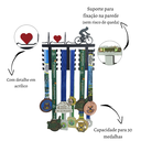 Ver imagem 3 de Quadro Expositor de Medalhas Bike - Porta Medalhas de MDF Preto com Coração Vermelho para 30 Medalha