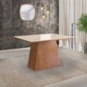 Ver mais imagens de Conjunto Mesa e 4 Cadeiras Madeira Maciça Cinza/Canela/Off White