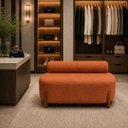 Ver imagem 4 de Poltrona Organica Ilha Bouclé p/ Closet e Consultório:Terracota/Liso